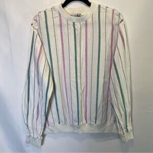 Vintage Duffel Striped Long Sleeve Tee‎ Lightweight Sweatshirt Top Size XL Retro